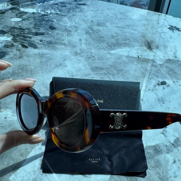 Celine Tortoise Shell Women's Sunglasses - Picture 4 of 5